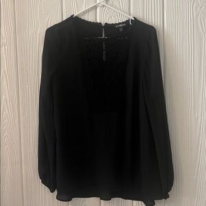 Express Elegant Black Chiffon Top